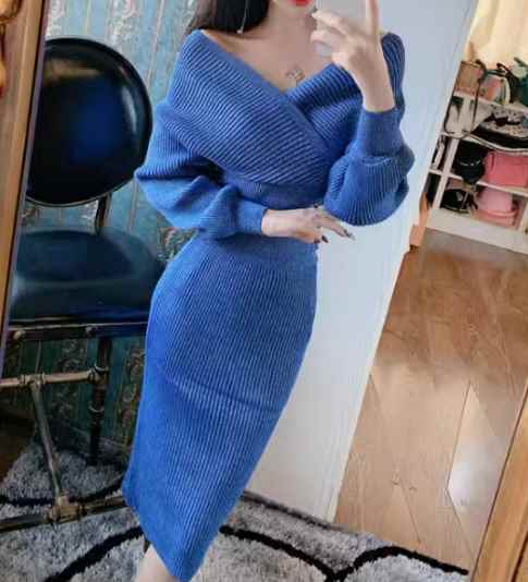 プルオーバー ツーピース 上下セット セーター ニット トップス レディース セットアップ スカート ニットスカー タイトスカート