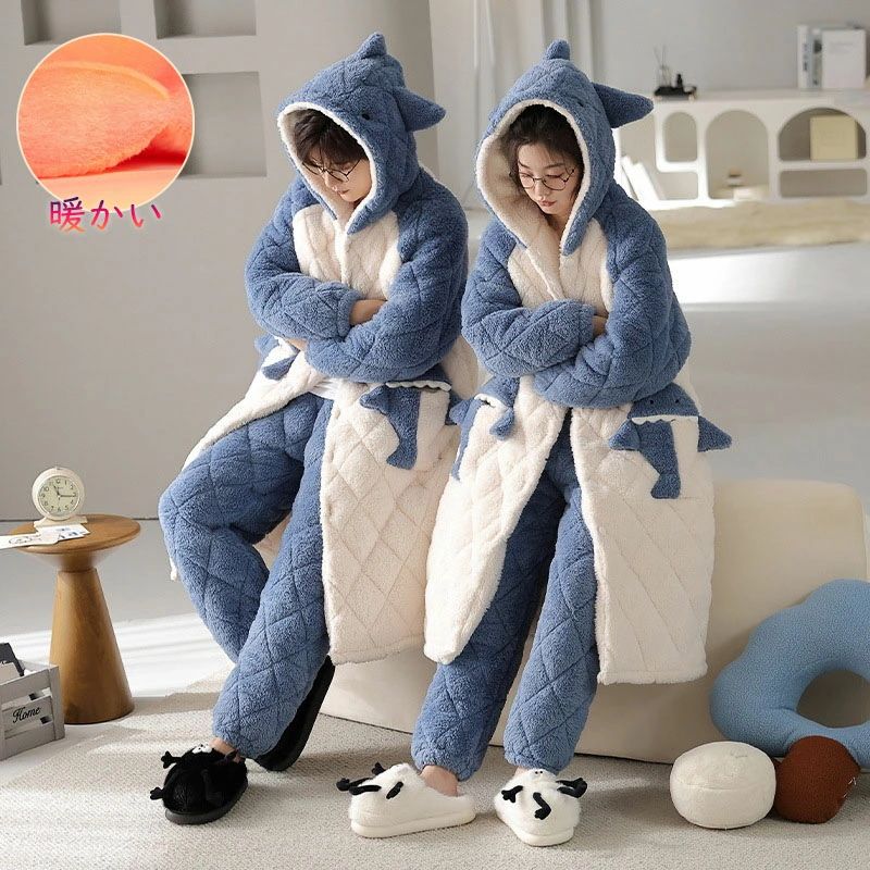 恐竜 猫 アニマル かわいい ギフト 結婚祝い 着る毛布 寝巻き ふわふわ 裏起毛 フランネル 寒さ対策 部屋着 ペアパ