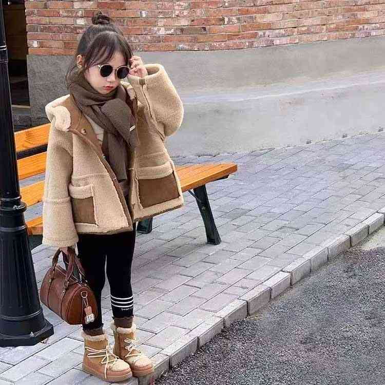 可愛い 通学 通園 韓国ファッション 男女兼用 防風 防寒 秋冬 厚手 ボア 暖かい ファー 内側ボア もこもこ ふわふわ 裏ボア 厚手 3