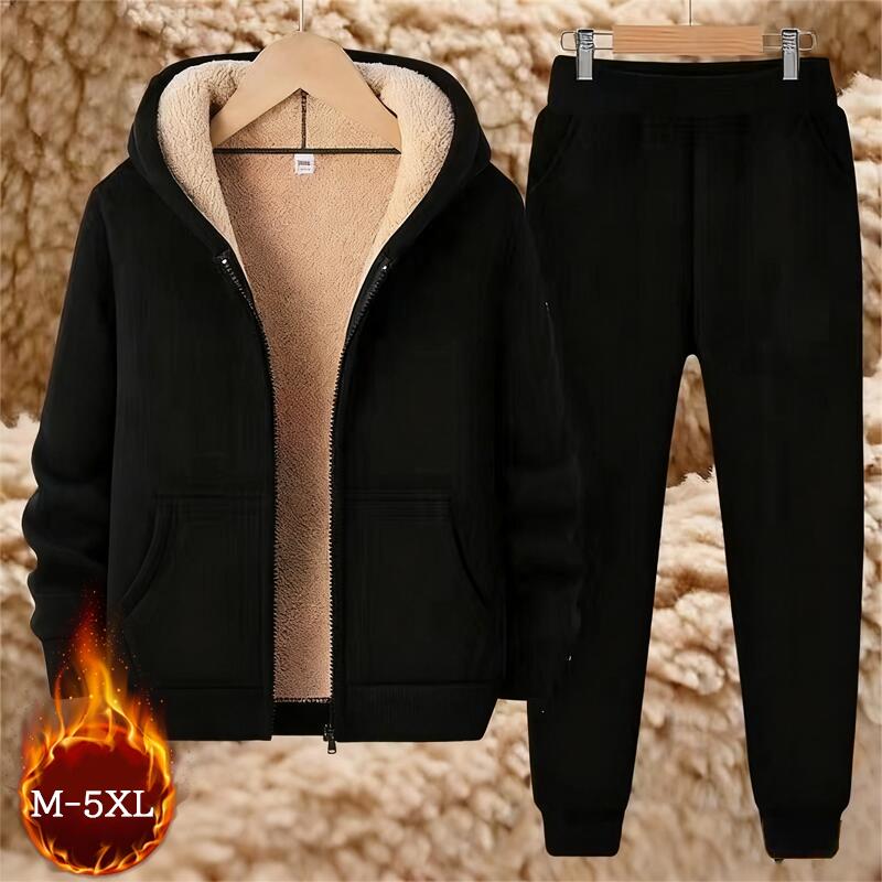 M-5XL プレゼント おしゃれ 外出 通勤 スポーツ カジュアル セットアップ 重ね着 防寒 保温 厚手 裏起毛 フード付きジップアップ