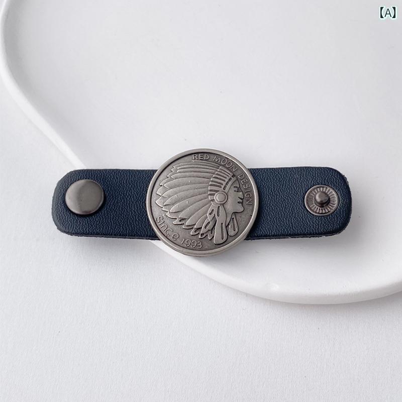 レザー バックル アクセサリー 装飾品 バンダナ おしゃれ アメリカン 卒園式 留め具 メンズ 入学式 民..