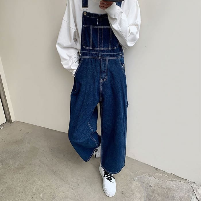 中学生 原宿 サスペンダー オシャレ デニム ファッション 16914 パンツ 20代 ストリート メンズ ワイドパンツ 高校生 韓国 ボトムス 10代 パンツ オーバーオール オールシーズン サロペット