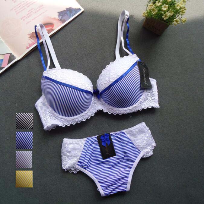 ワイヤーあり ランジェリー 少女 谷間ブラ ブラ&ショーツ レース 2点セット セットアップ 大きいサイズ ショーツセット 超