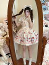 Lolita ワインカート少女ワンピ OP ロリィタ jsk ロリータ o レディースフリルレース コスプレ 日常服ゴスロリワンピース人形師