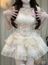 レディースフ Lolita ロリータ JSKOP ロリィタ コスプレ 日常服ゴスロリワンピース人形師 仙气春夏ワンカラーゴスロリワンピース