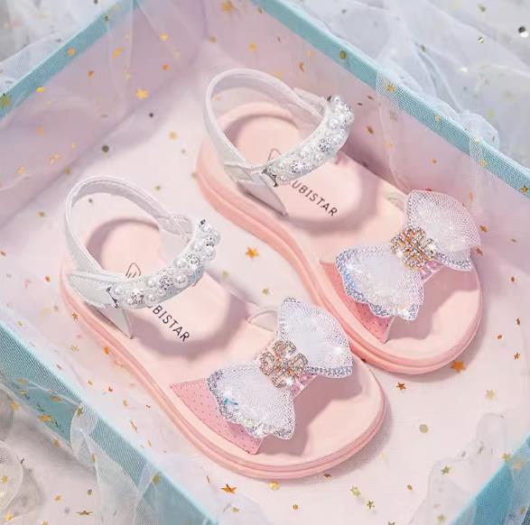 柔ら こども スリッパ 結婚式 中大童キッズ靴 子供サンダル キュートパンプス お出かけ ソフトラバー 通園通学通気性良サンダル