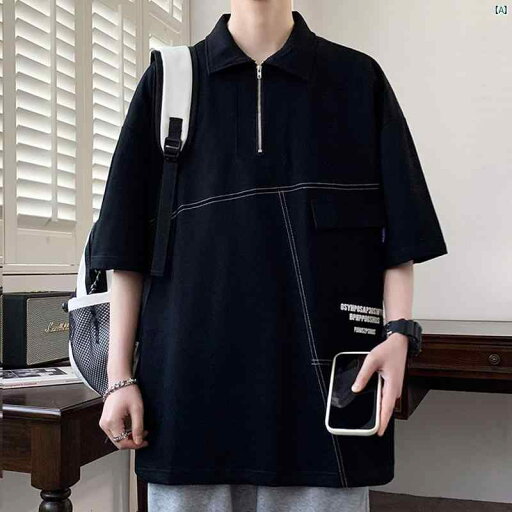 ティー メンズ ヘビーウェイト ファッション Tシャツ コーデ ハーフ 半袖 ジップポロシャツ トップ 男性 メンズ 夏 オシャレ ティー メンズ ヘビーウェイト ファッション Tシャツ コーデ ハーフ 半袖 ジップポロシャツ トップ 男性 メンズ 夏 オシャレ