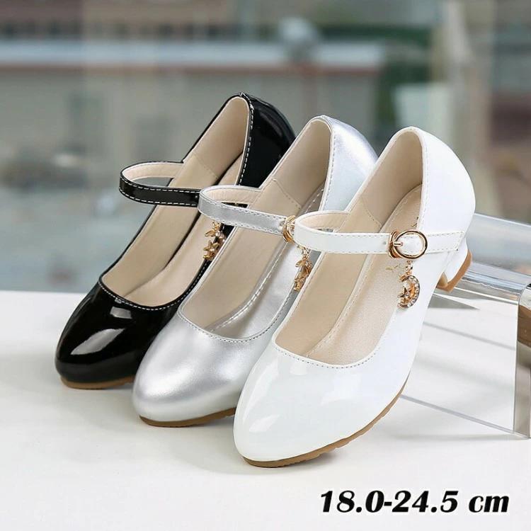 プリンセス キッズ 革靴 ピアノ発表会 コンクール ヒール 子供靴 女の子 シューズ 結婚式 3cm パンプス..