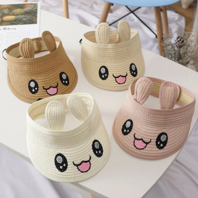 ト 夏 春 海浜 バケーション ビーチハット 日焼け防止 サンバイザー 幼児小学生 子供 7色 可愛いオシャレ