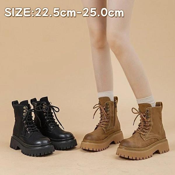 歩きやすい レディース ショートブーツ ブラック ブーティ 黒 ショートブーツ レディース レザーブーツ..