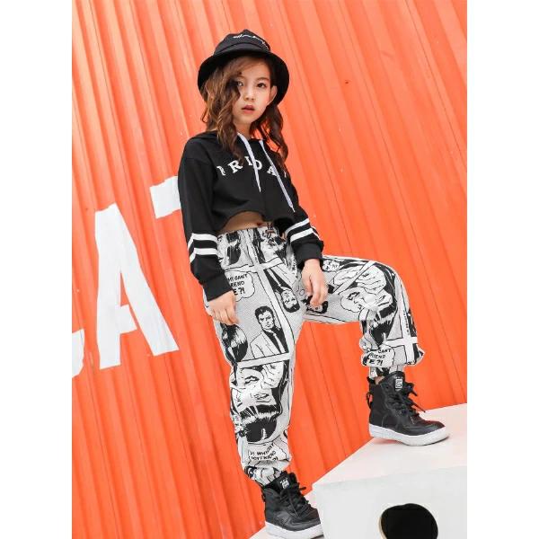 ロゴ コミック柄 長袖 衣装 セットアップ ダンス 上下セット パンツ ストリート ヒップホッ フルレング..