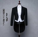二次会 5点セット「ジャケット+ベスト+パンツ+蝶ネクタイ+ベルト」 ピアノ 送料無料 燕尾服スーツ メンズスーツ 花 大人気 上着