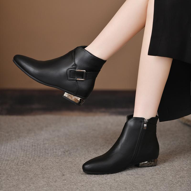 ブーツ キラキラ ミニ丈 丈 くるぶし きれいめ ショートブーツ 黒 レディース かっこい ローヒール メタリック 茶色 足首 韓国風