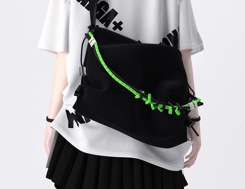 バックパック 斜め掛け メンズ かっこ ワンショルダー スクールバッグ ナイロン 黒 鞄 学生 肩掛け レディース ショルダーバッグ(4.0)