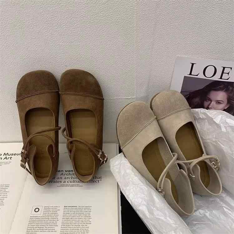 かわいい ペタンコ 茶色 無地 バイカラー ローヒール 白 柔らか スリッポン レトロ ぺたんこ シューズ ..