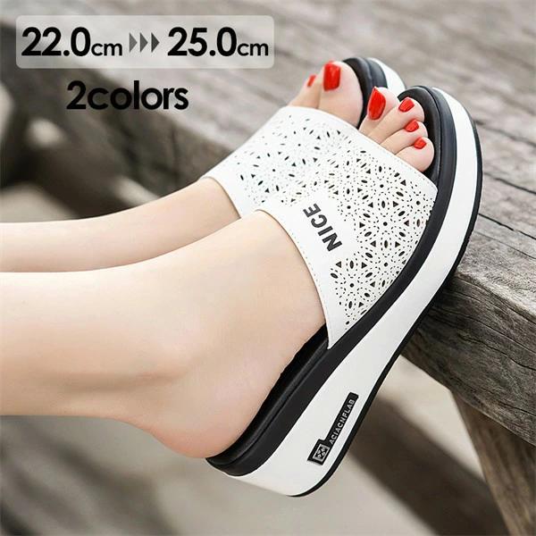 黒 白 コンフォートサンダル ウェッジソール サンダル 小さいサイズ 大さいサイズ 歩きやすい 着心地よい レディース おしゃれ