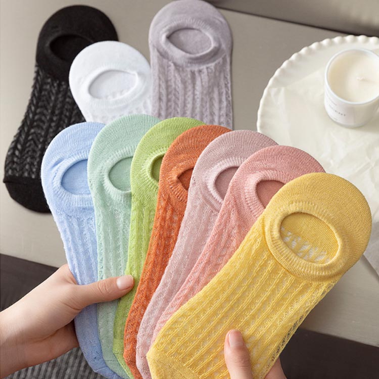 夏用 【送料無料★5足セット くつ下 大人可愛い くつした おしゃれ 脱げない スニーカー カバーソックス メッシュ フットカバー