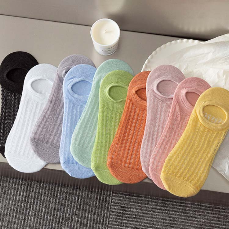 夏用 【送料無料★5足セット くつ下 大人可愛い くつした おしゃれ 脱げない スニーカー カバーソックス メッシュ フットカバー