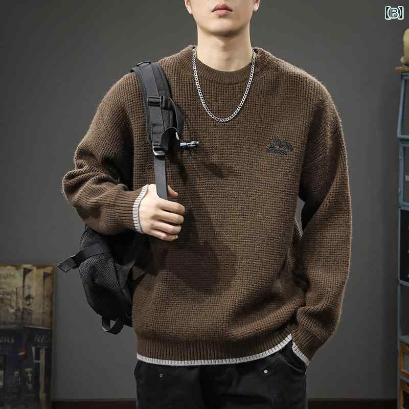 ヘビーウェイト シンプル 韓国 男性用 服 ファッション オシャレ 春夏 モテ 秋冬 かっこいい レトロ 大人 紳士服 ラウン