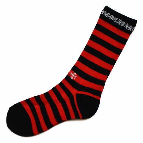 CHROME HEARTSSTRIPES SOCKS - BLACK/REDクロム