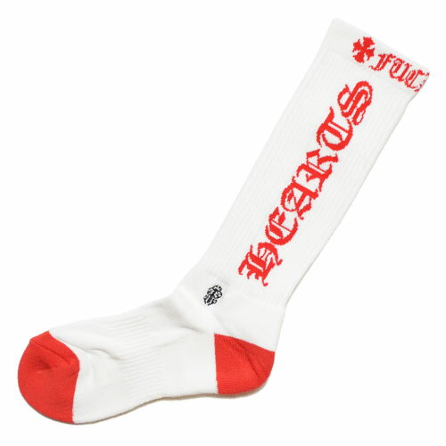 CHROME HEARTSOLD ENGLISH SOCKS - WHITE/REDクロ