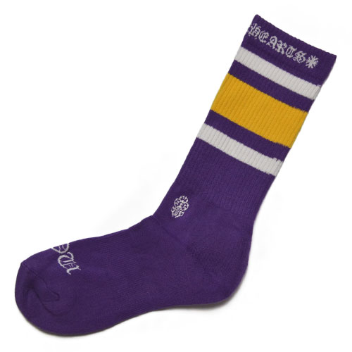 CHROME HEARTSClassic Stripe Socks - Purple / Yel