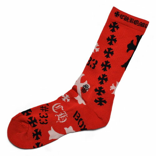 CHROME HEARTSSTENCIL Socks / Redクロムハー