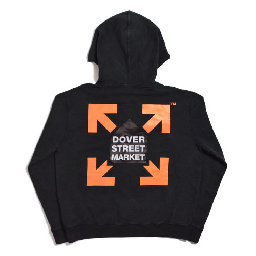 Off-WhiteDSM VINTAGE “Fluro Rebellion HOODIE” BLACK ORANGEオフホワイト ドーバーストリートマーケット 限定 コラボ パーカ プルオーバー