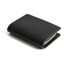 mnoi(ムノイ) / mu middle wallet -black- / ミドルウォレット - ブラック 財布 2つ折り ミニ 小さい カード 通勤 オフィス 通学 ビジネス 男女兼用 黒 本革 レザー レディース メンズ ユニセックス プレゼント シンプル 無地