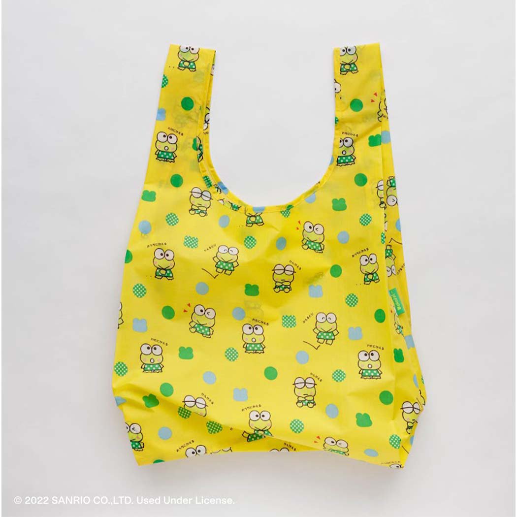 BAGGU バグー エコバッグ STANDARD BAGGU ショルダー KEROPPI けろけろけろっぴ サンリオ コラボ サブバッグ コンパクト 持ち運び 便利 洗濯可能 サスティナブル エコ カエル キャラクター ポイント 消化 ハローキティ サンリオ 総柄 黄色 大容量 大きい 母の日 バグゥ