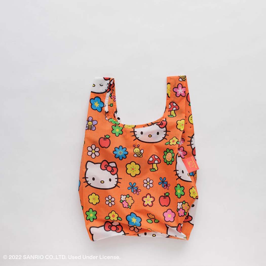 BAGGU バグー エコバッグ BABY BAGGU 100%リサイクルナイロン HELLO KITTY ハローキティ ポイント 消化 Sanrio サンリオ キティ コラボ ブランド マチ広 コンパクト オレンジ コンビニ 小さめ 大容量 プチギフト キャラクター 可愛い 折りたたみ マザーズバッグ サブバッグ