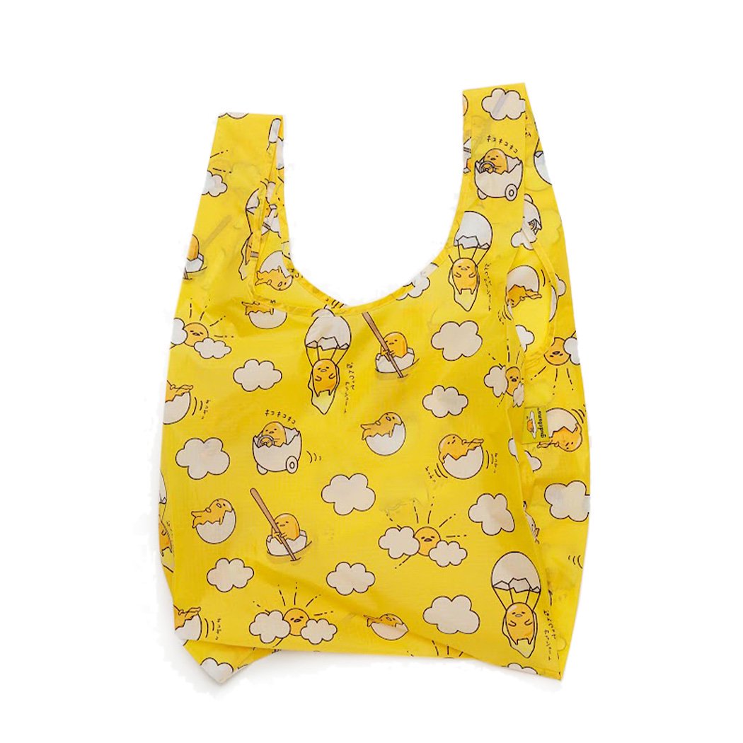 バグゥ エコバッグ BAGGU バグー エコバッグ STANDARD リサイクル ナイロン GUDETAMA ぐでたま サンリオ コラボ イエロー 2024年 新色 洗濯可能 折り畳み コンパクト 軽量 大容量 レジバッグ 買い物 大きい レジ袋 コンビニ袋 入園 入学 新生活 準備 正規品 ショルダー お祝い 大容量