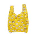 BAGGU バグー エコバッグ STANDARD リサイクル ナイロン GUDETAMA ぐでたま サンリオ コラボ イエロー 2024年 新色 洗濯可能 折り畳み コンパクト 軽量 大容量 レジバッグ 買い物 大きい レジ袋 コンビニ袋 入園 入学 新生活 準備 正規品 ショルダー お祝い 大容量