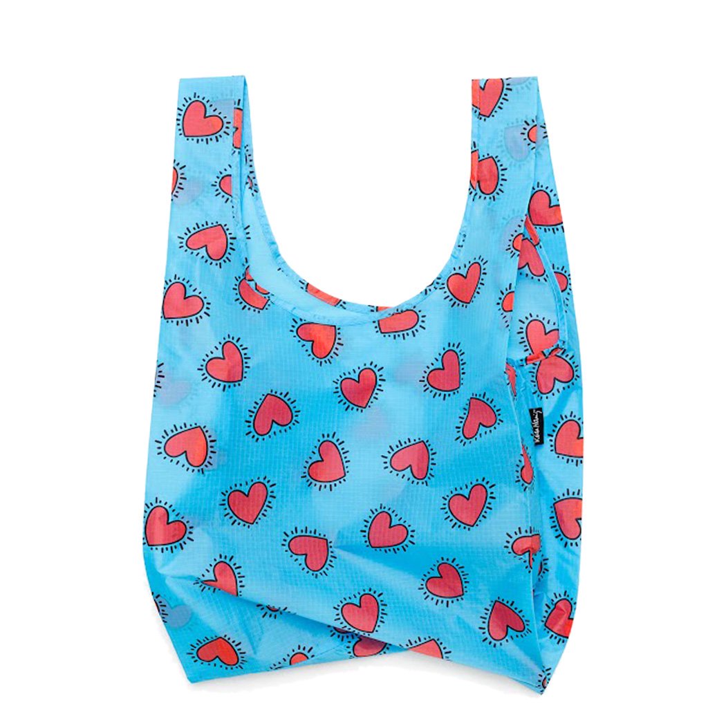 バグゥ エコバッグ BAGGU (バグー) STANDARD エコバッグ 2024年 新作 新柄 100%リサイクルナイロン KEITH HARING HEARTS ショッピング マルシェ バッグ コンビニ 新色 プリント ランチ バグー 正規品 メタリック 人気 柄 大容量 軽量 持ち運び 折り畳み キースへリング