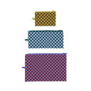 BAGGU バグー Flat Pouch Set フラット ポーチ 3点セット JEWEL CHECKS 2024年 新作 新柄 ナイロン 旅行 トラベル 新色 プリント バグー 正規品 人気 柄 大容量 軽量 持ち運び 折り畳み チェック チェッカー(4)
