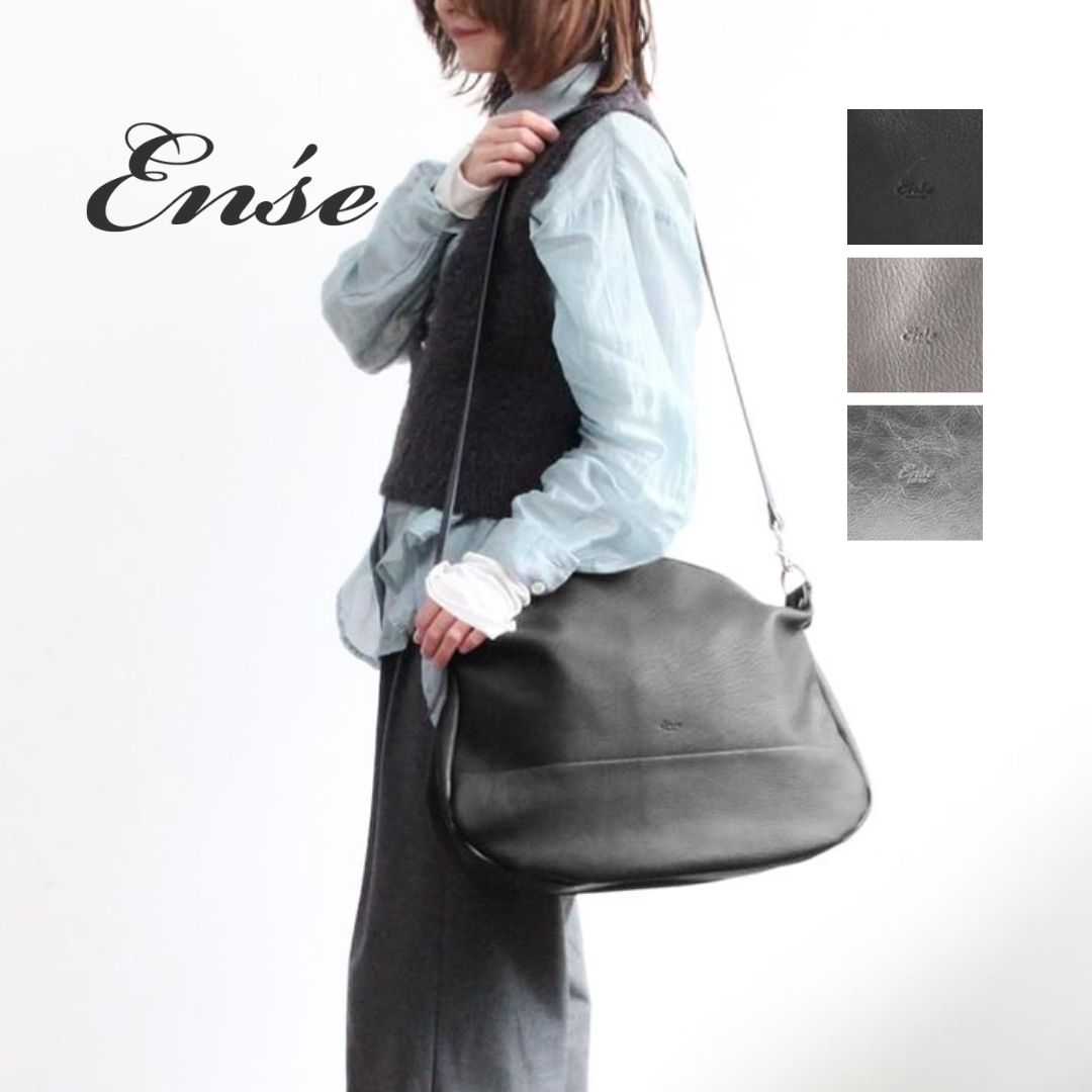 アンサ レディース Ense shoulder L 2way レザー ショルダー バッグ…