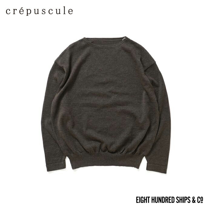 crepuscule クレプスキュール 2201-009 Ramie Basque Knit - Brown ラミーバスクニット ブラウン メンズ トップス ポイント 消化