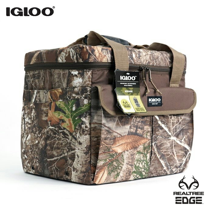 IGLOO イグルー / Realtree EDGE ソフトクーラーバッグ SQUARE 30CANS リアルツリーエッジ 迷彩 カモフラ USA雑貨 アメリカ クーラーボックス アウトドア キャンプ バーベキュー 屋外 祭 BBQ 観戦 フェス ドリンク ポイント 消化