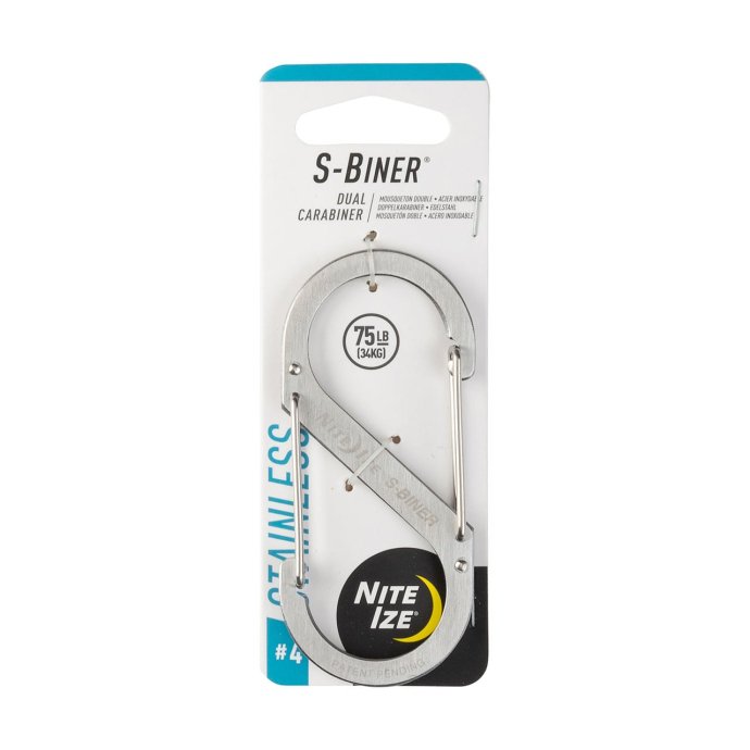 NITE IZE S-Biner ナイトアイズ エスビナー ステンレスシルバー #4 カラビナ キーホルダー アクセサリー キーリング