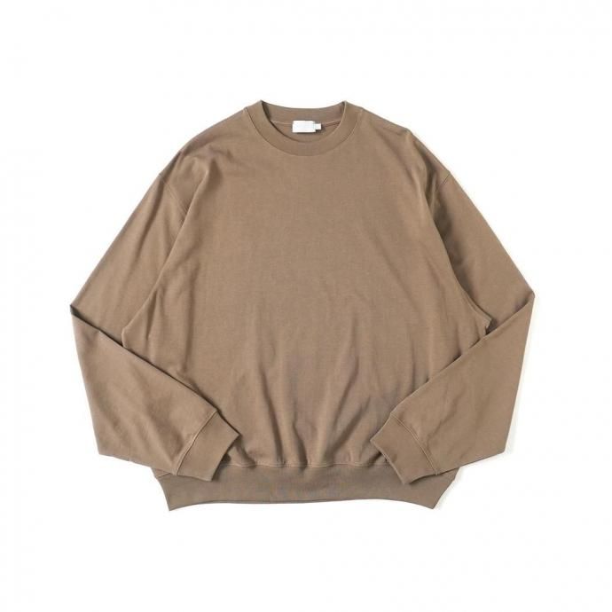 handvaerk ハンドバーク / コットン クルーネック長袖カットソー BROWN KHAKI ブラウンカーキ 3505