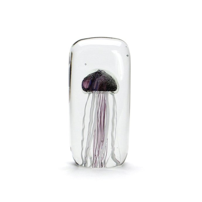Jellyfish Twisted Leg - Tall / Purple ジェリーフィッシュ ツイストレッグ トール / パープル グラスオブジェ オブジェ ペーパーウェイト インテリア 置物 雑貨 ガラス 一部蓄光素材使用 くらげ クラゲ 飾り おしゃれ