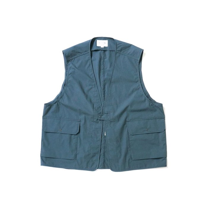 STILL BY HAND スティル バイ ハンド VE02242 - TEAL BLUE コットンタイプライター ベスト ティールブ..