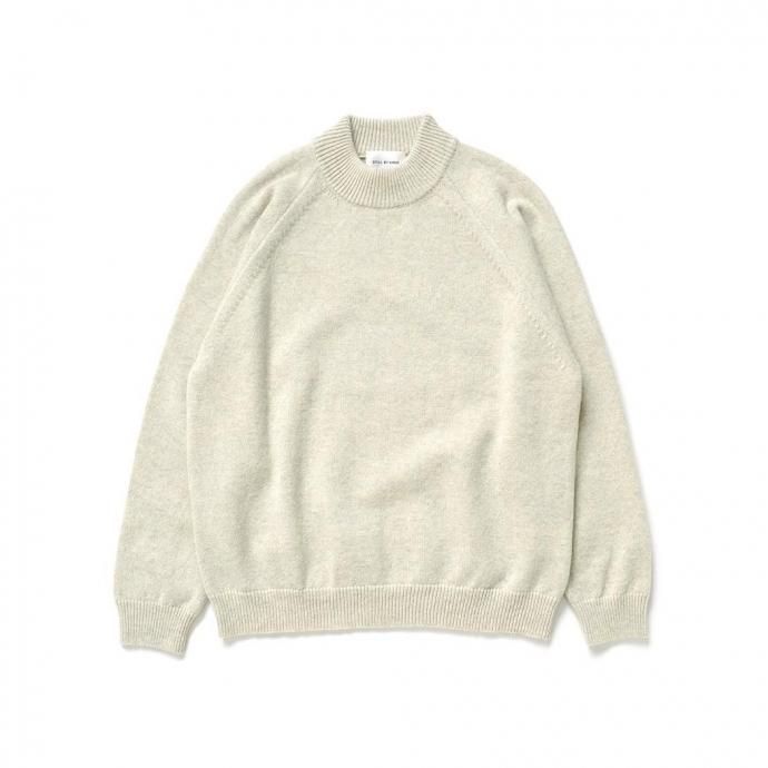 STILL BY HAND スティルバイハンド / KN05254 - MELANGE OATMEAL ミックスカラー ハイネックプルオーバー メランジオートミール(4)