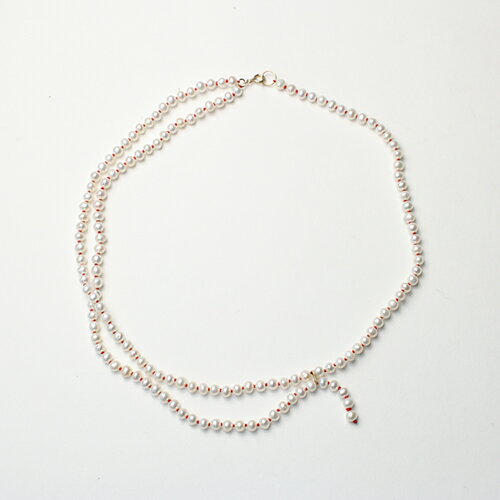 Pearl - su（スウ） / k10 1 1-2 パール ネックレス 01 - レッド レディース ギフト アクセサリー ジュエリー 20代 30代 40代 50代 60代 プレゼント