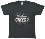 チア Tシャツ Shall we CHEER 可愛い文字デザイン 選べる3色 150/160/S/Mサイズ デニム イエロー 黄色 グリーン 緑チアリーディングチアダンスチアガール エイティズ レディース トップス レッスン着