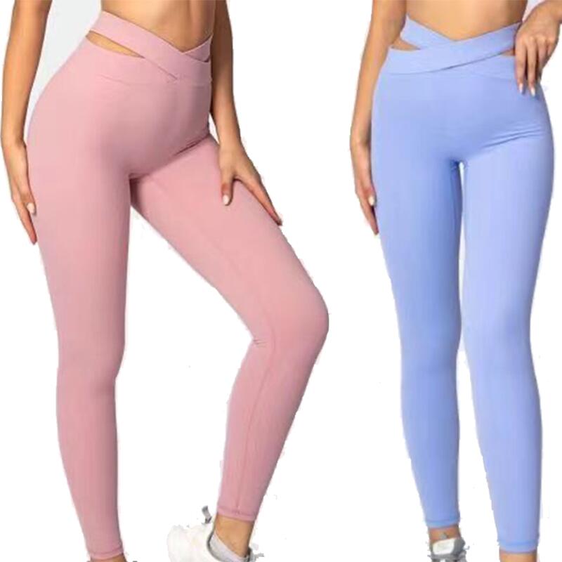 レギンス ロングパンツ無地 大人用 選べる2色 練習着 レッスン着 ピンク青ブルー S/M/L/XL エイティズチアダンスチアリーディング レディースチアガール フィットネス ジム