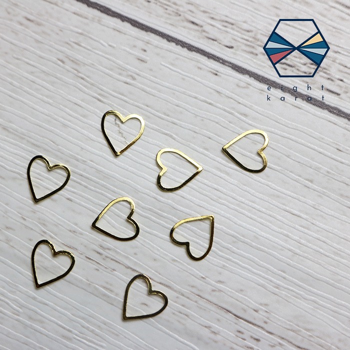 【BLACK FLIDAYクーポン発行中】中抜き ハートフレーム【10個セット】7×8mm ゴールド