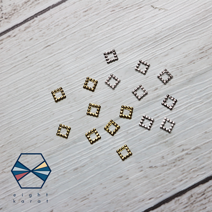 ブリオン スクエアパーツ【10個セット】4mm ゴールド シルバー