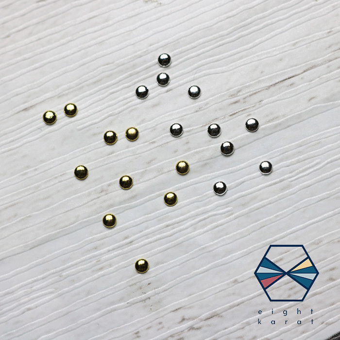 【BLACK FLIDAYクーポン発行中】ラウンドスタッズ【30個セット】2mm ゴールド シルバー 金 銀 ネイルパーツ メタルパーツ ネイルアート ラウンド...