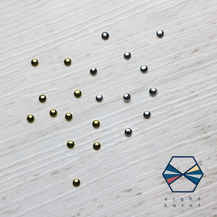 【BLACK FLIDAYクーポン発行中】ラウンドスタッズ【30個セット】1.5mm ゴールド シルバー 金 銀 ネイルパーツ メタルパーツ ネイルアート ラウ...